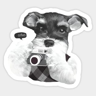 Schnauzer with Camera Sticker